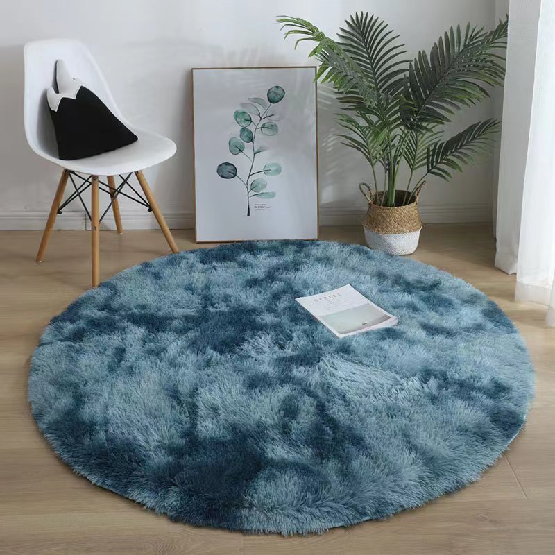 Round Silk Plush Carpet - Soft Luxury Area Rug for Living Room