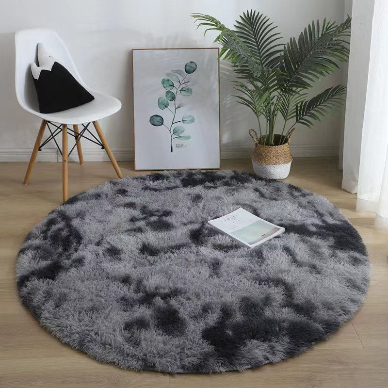 Round Silk Plush Carpet - Soft Luxury Area Rug for Living Room
