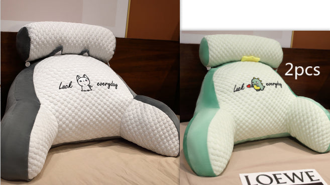 Fluffy Triangle Reading Pillow - Soft Backrest Cushion