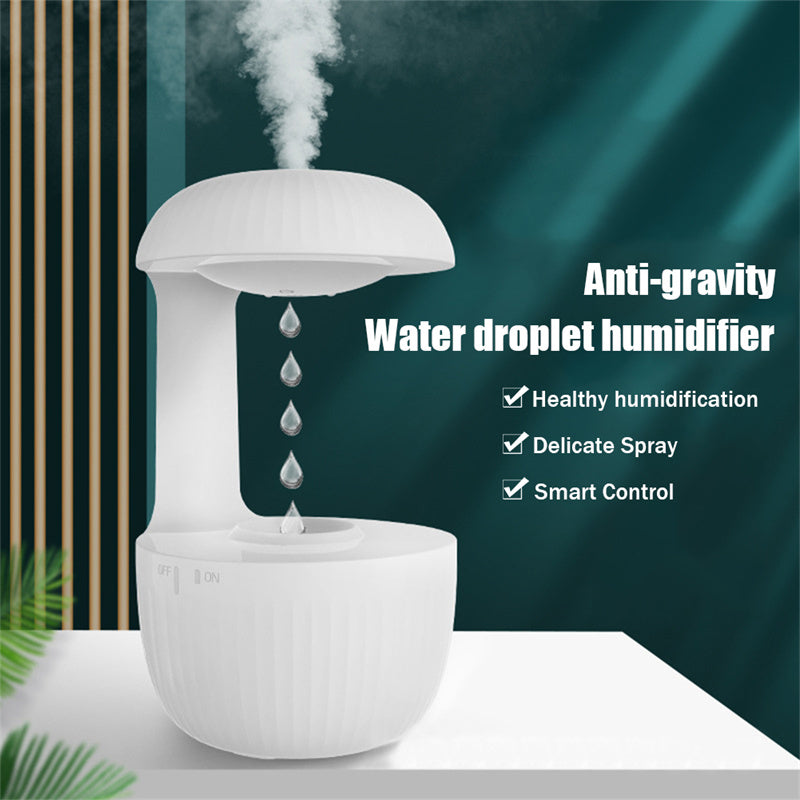 Anti-Gravity Water Drop Humidifier - Levitating Mist Maker with LED Ambiance Light