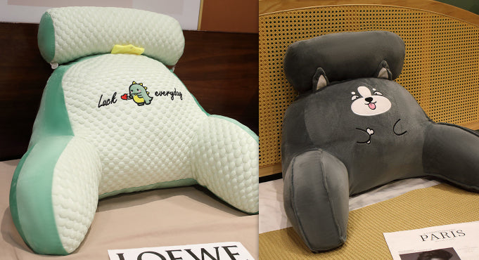 Fluffy Triangle Reading Pillow - Soft Backrest Cushion