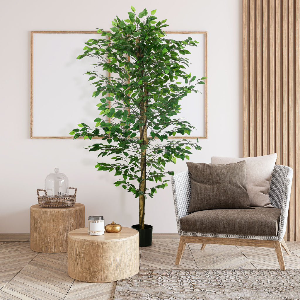 6ft Artificial Tree, Indoor Fake Ficus with Pot, for Home Office Living Room Decor