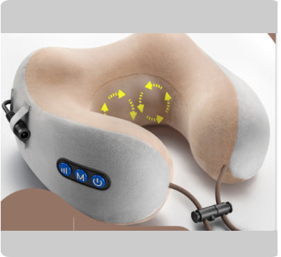 U-Shaped Neck Massage Pillow - Cervical Support for Car & Home