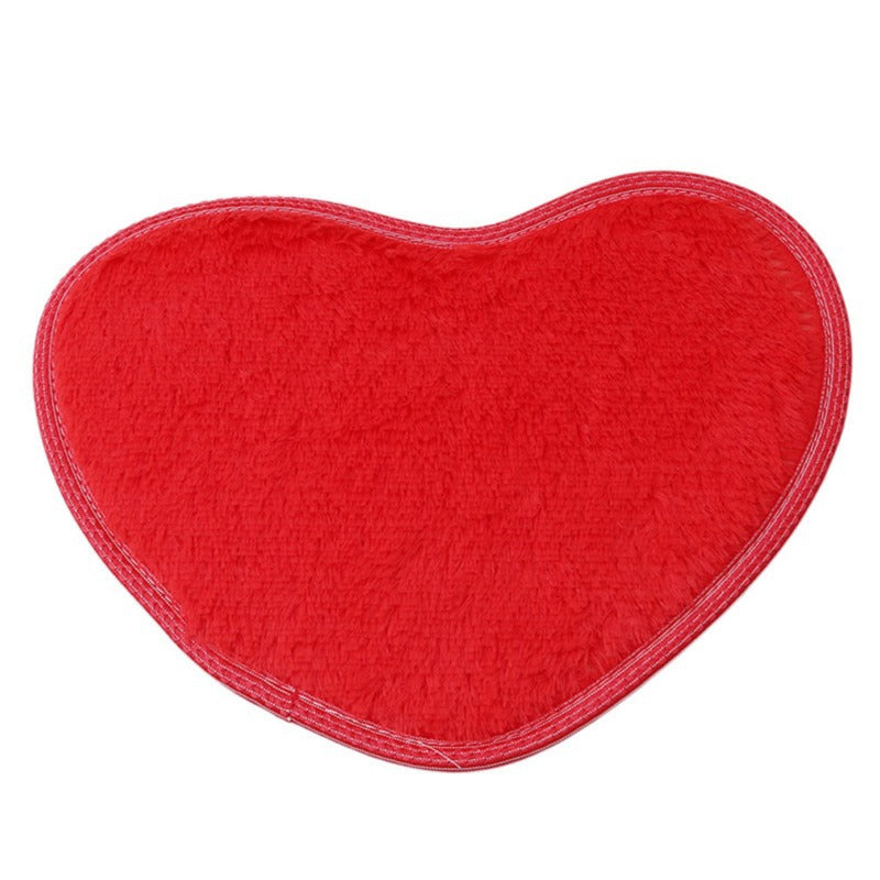Heart-Shaped Bedroom Rug - Soft Plush Love Floor Mat