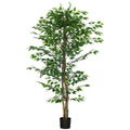 6ft Artificial Tree, Indoor Fake Ficus with Pot, for Home Office Living Room Decor
