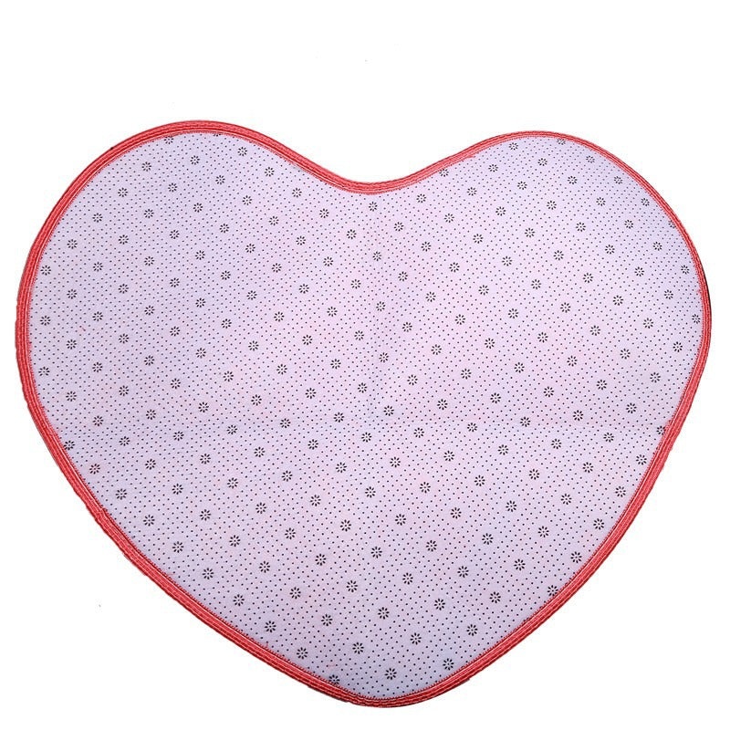 Heart-Shaped Bedroom Rug - Soft Plush Love Floor Mat