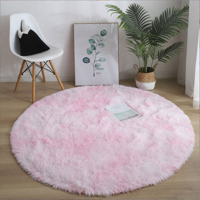 Round Silk Plush Carpet - Soft Luxury Area Rug for Living Room