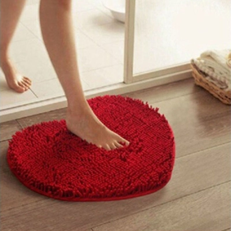 Heart-Shaped Bedroom Rug - Soft Plush Love Floor Mat