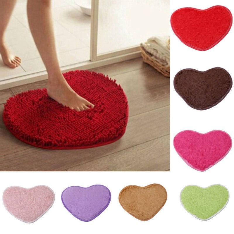 Heart-Shaped Bedroom Rug - Soft Plush Love Floor Mat