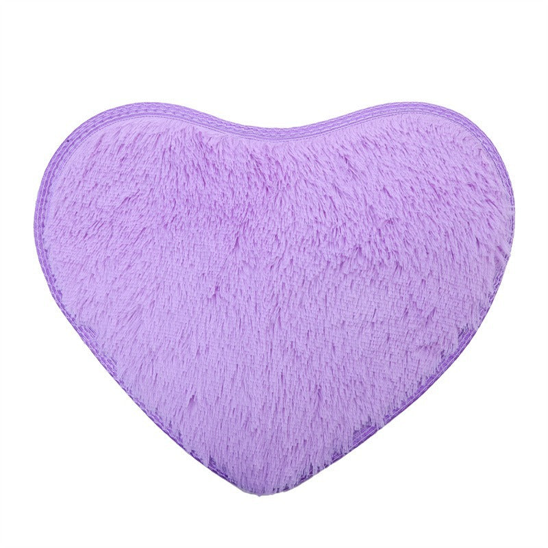 Heart-Shaped Bedroom Rug - Soft Plush Love Floor Mat