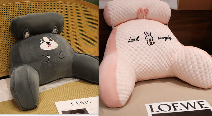 Fluffy Triangle Reading Pillow - Soft Backrest Cushion