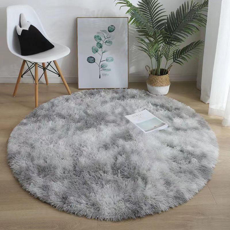 Round Silk Plush Carpet - Soft Luxury Area Rug for Living Room