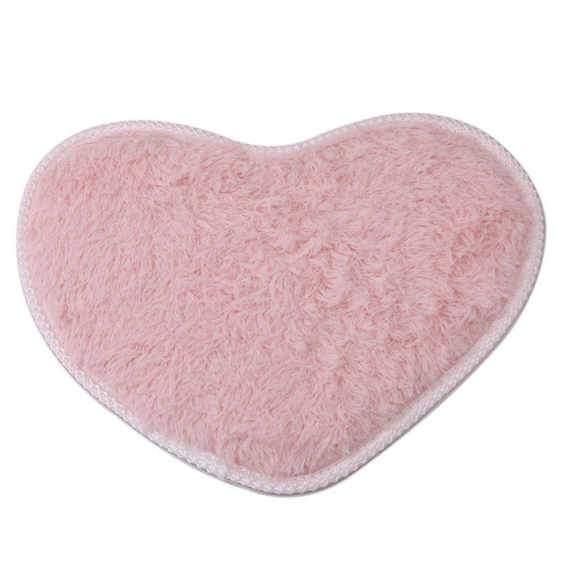 Heart-Shaped Bedroom Rug - Soft Plush Love Floor Mat