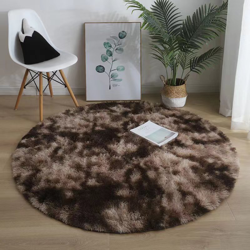 Round Silk Plush Carpet - Soft Luxury Area Rug for Living Room