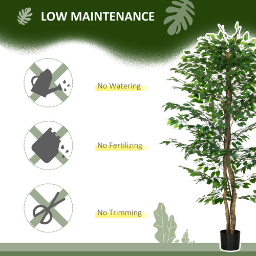 6ft Artificial Tree, Indoor Fake Ficus with Pot, for Home Office Living Room Decor