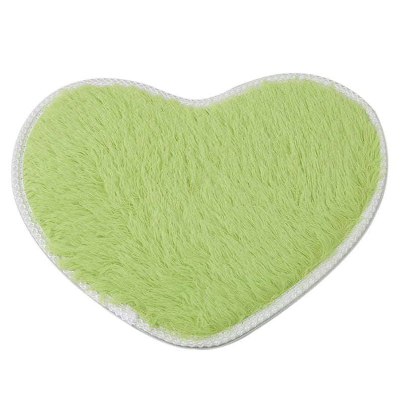 Heart-Shaped Bedroom Rug - Soft Plush Love Floor Mat