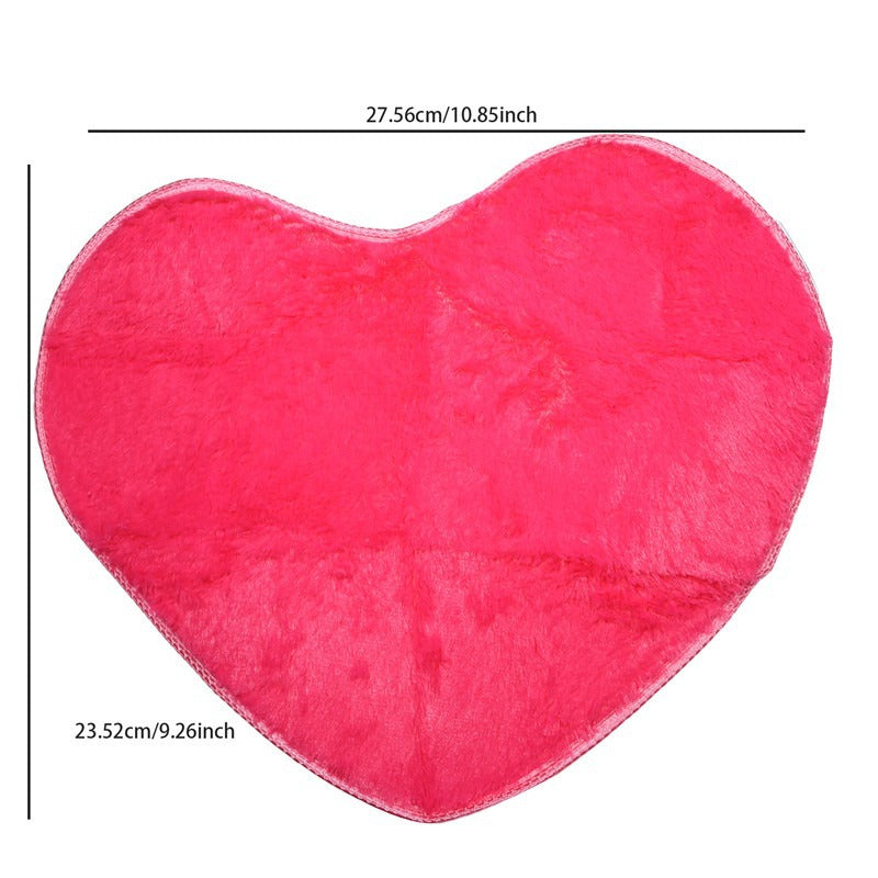 Heart-Shaped Bedroom Rug - Soft Plush Love Floor Mat