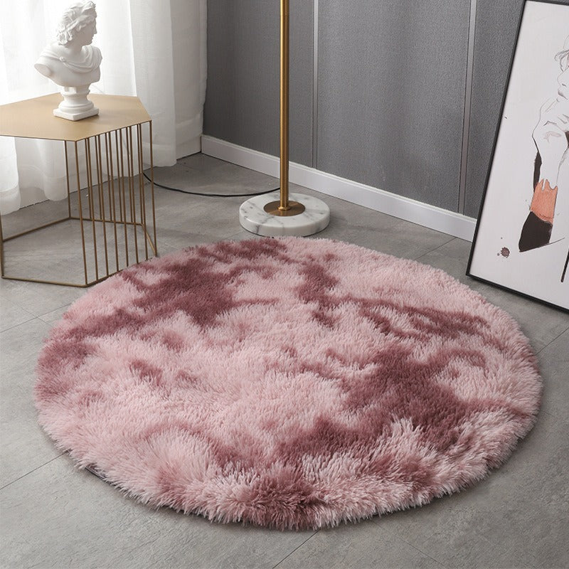 Round Silk Plush Carpet - Soft Luxury Area Rug for Living Room