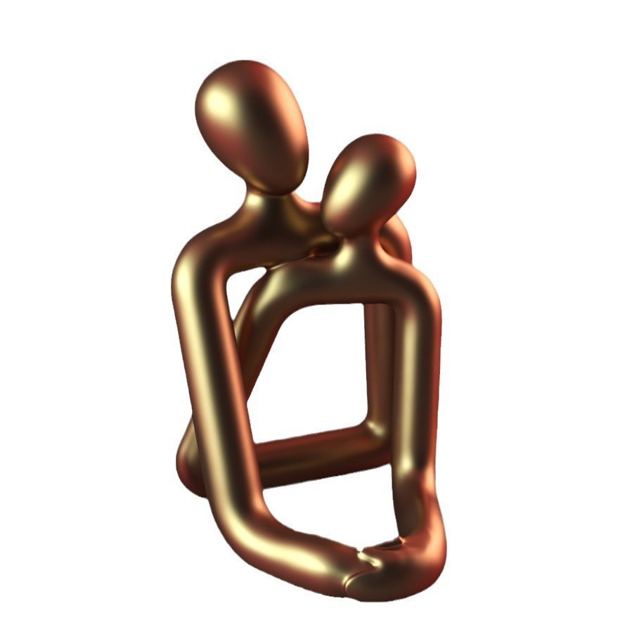 Loving Couple Resin Statue - Modern Romantic Home Decor Figurine for Bedroom & Living Room